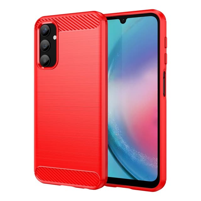 SKALO Samsung A25 5G Armor Carbon Stødsikker TPU-cover - Rød