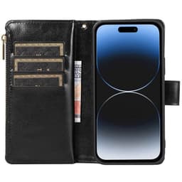 DoubleFlip Zipper 9-kort Apple iPhone 15 Pro - Sort