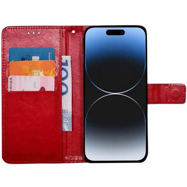 Wallet cover 3-kort Apple iPhone 15 Pro Max - Rød