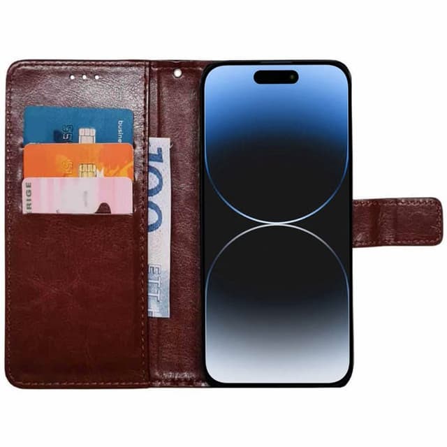 Wallet cover 3-kort Apple iPhone 15 Plus - Brun