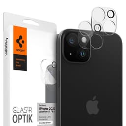 Spigen iPhone 14/15/iPhone 14/15 Plus Kameralinsebeskytter Glas.tR Optik Crystal Clear 2-pak