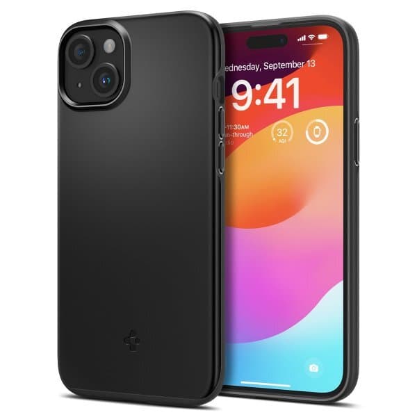Spigen iPhone 15 Plus Cover Thin Fit Sort