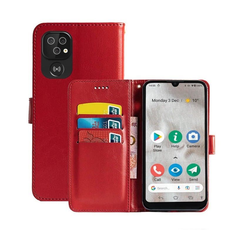 DORO Wallet Case Telefoonhoesje voor Doro 8200 en 8100 Donkerblauw