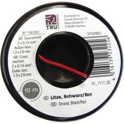 TRU COMPONENTS 1567053 Tråd 2 x 0.14 mm² Brun, Gul 10 m