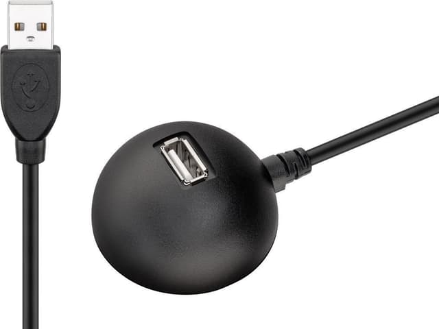 Goobay USB 2.0 Hi-Speed-forlængerkabel med fod, sort