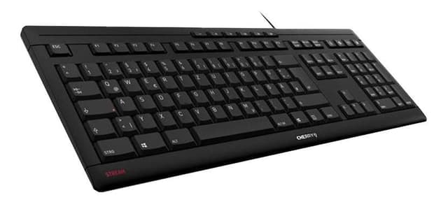 Cherry Stream -tastatur, nordisk layout, sort