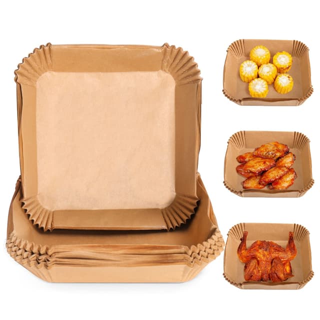 Air Fryer engangspapir til frituregryder 20x20 cm 100-pak Natur