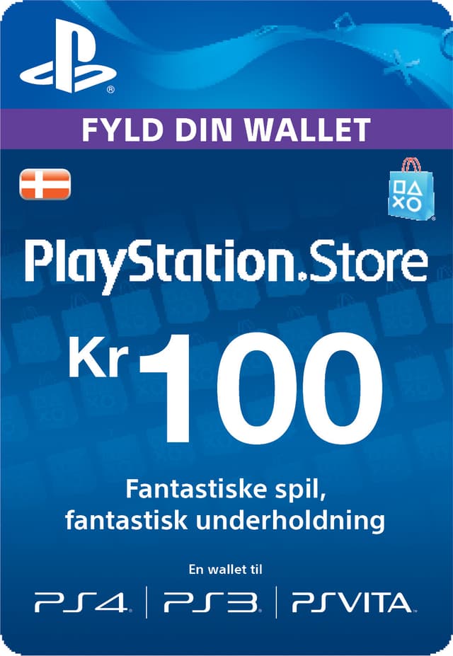 PlayStation Store PSN gavekort 100 DKK