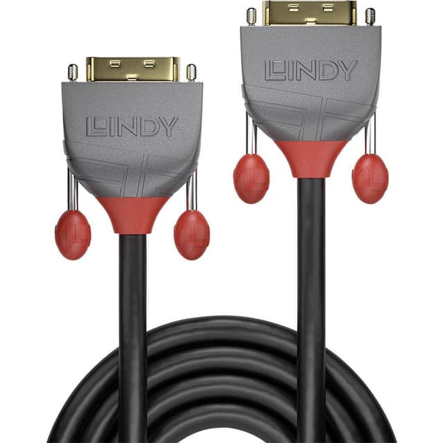 LINDY DVI Cable 1.00 m 36221  Black [1x DVI plug 25-pin