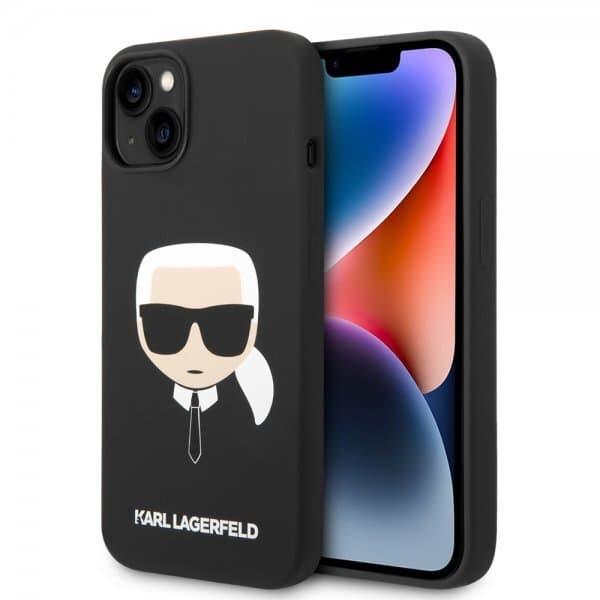 Karl Lagerfeld iPhone 14 Plus Cover Liquid Silicone Karl MagSafe Sort