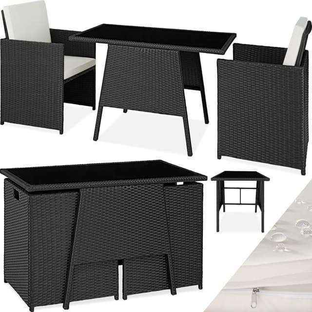 Polyrattan havemøbelsæt Lausanne - sort