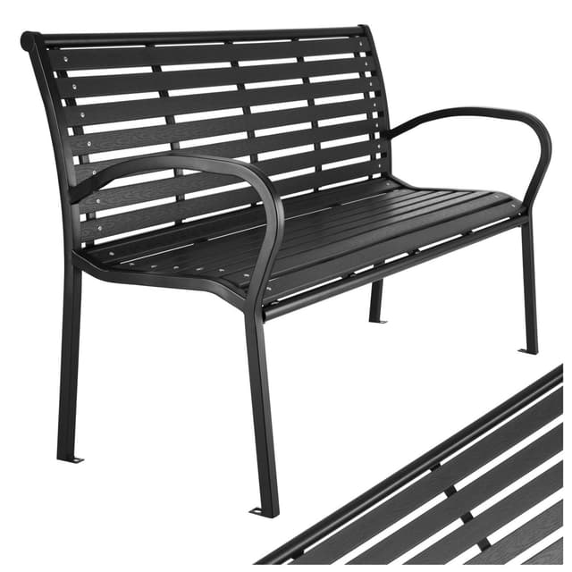 Havebænk Pino 126x62x81,5cm - sort