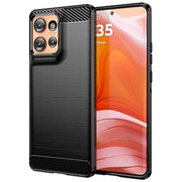 SKALO Motorola Edge 50 5G Armor Carbon Stødsikker TPU-cover - Sort