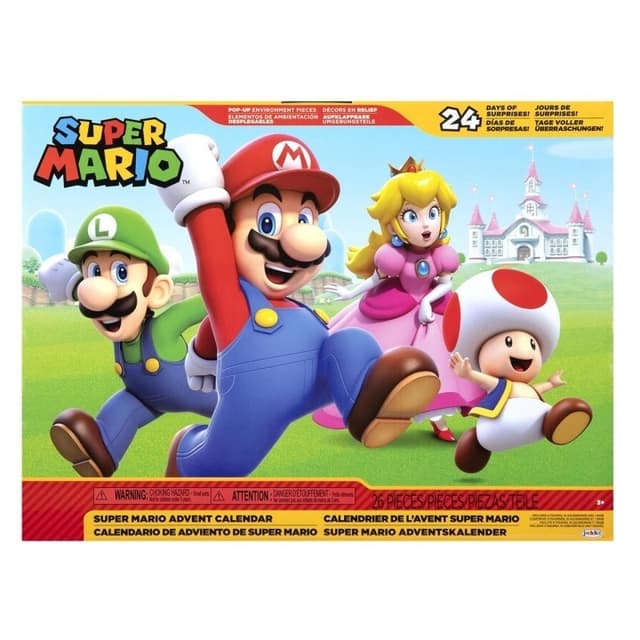 JAKKS Pacific Super Mario-adventskalender 2,5 tommer figurer og tilbehør Klassisk tema