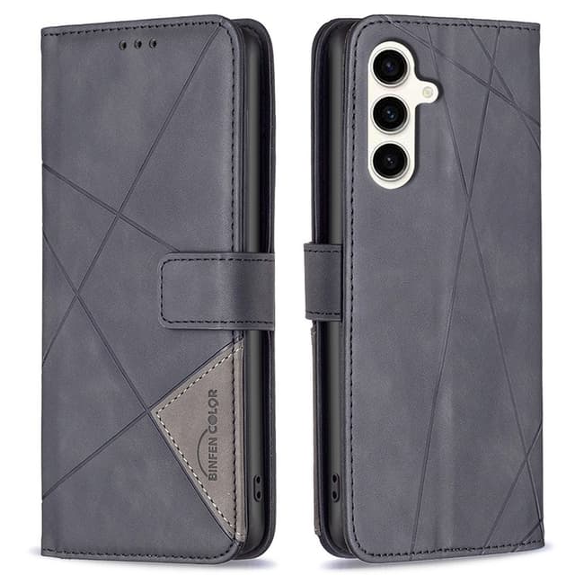 BINFEN COLOR Til Samsung Galaxy S24 FE Stødsikkert Pungcover – Sort