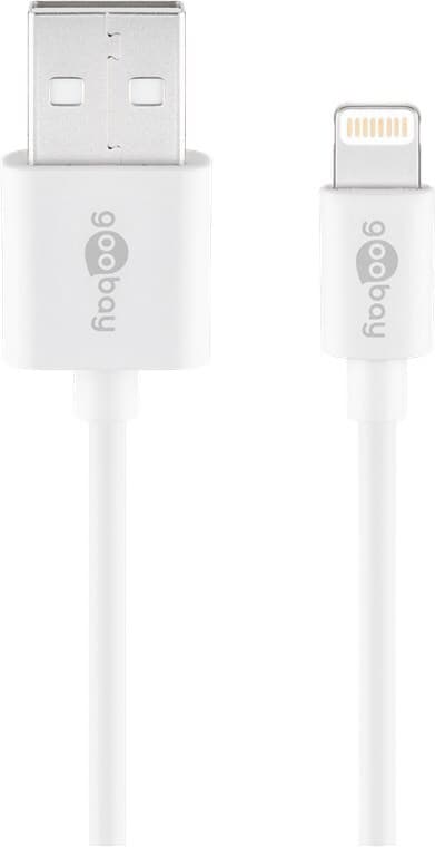 Lightning USB-opladnings- og synkroniseringskabel, 2 m, hvid