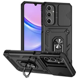 SKALO Samsung A16 Armor Hybrid Metal Ring Camera Slider - Sort