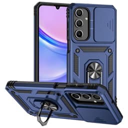 SKALO Samsung A16 Armor Hybrid Metal Ring Camera Slider - Blå