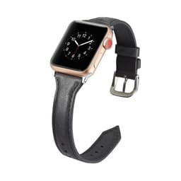 SKALO Smalt Læderarmbånd Apple Watch Series 10 46mm - Sort