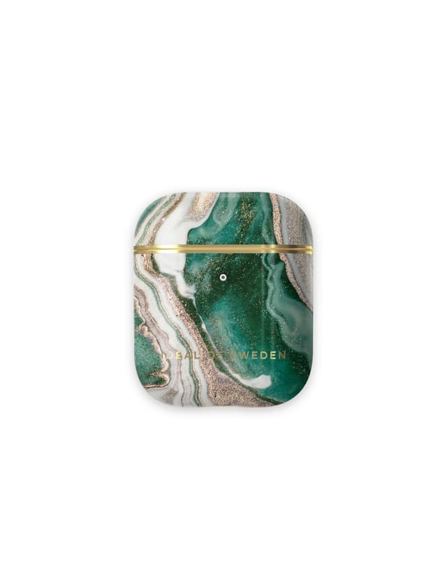 Printed AirPods Case Golden Jade Marble