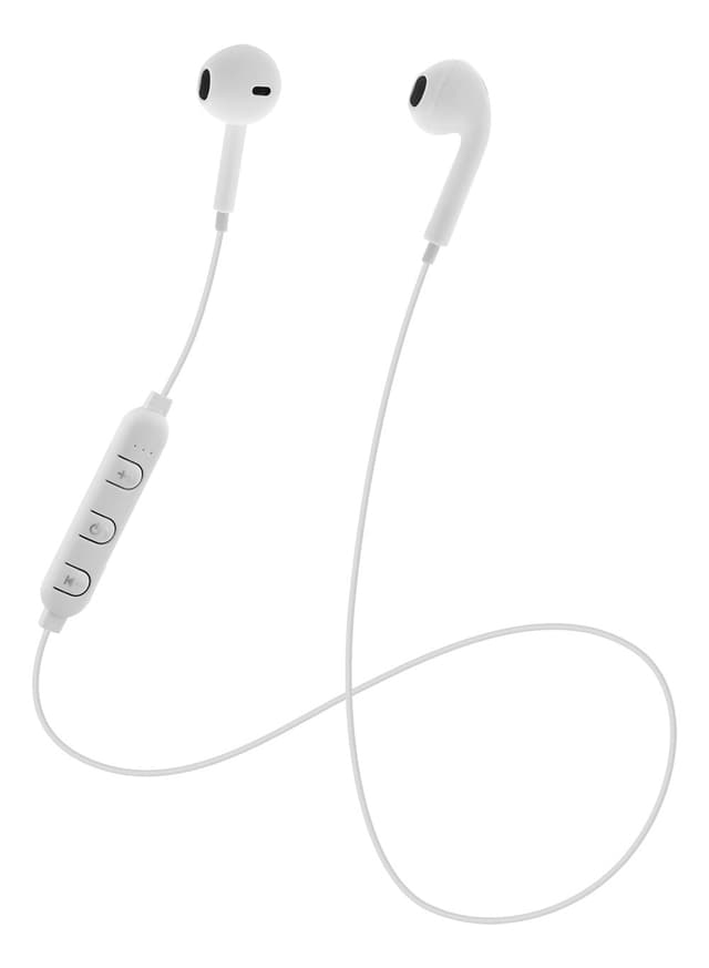 BT100 Semiinear BT headphones mic control buttons, white
