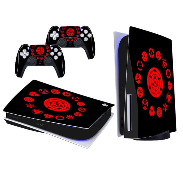 PS5 Console og Controller Skin Sort+rød