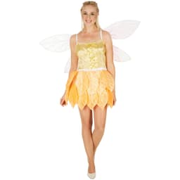 Guld blomsterfe kostume - S