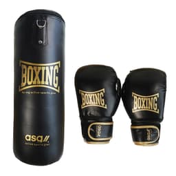 ASG Junior Boksesæt (Handsker + Boksepude) - 11 kg - Sort/Guld