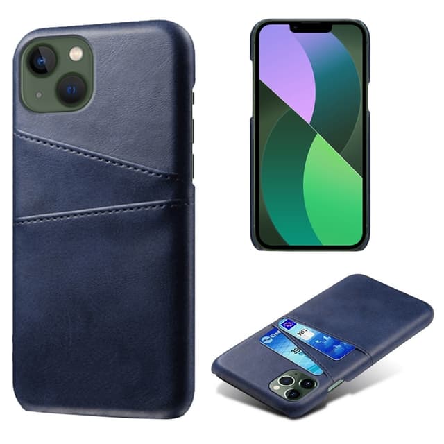 SKALO iPhone 14 Plus PU-læder Kortholder Cover - Blå