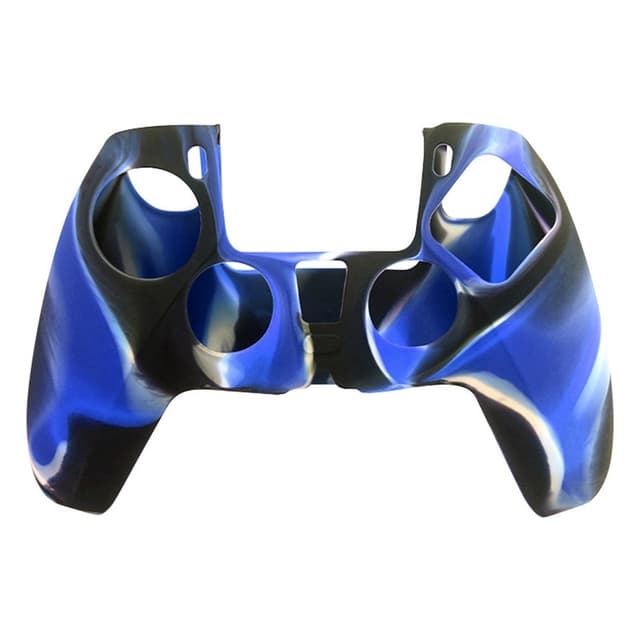Playstation 5 / PS5 Silikone Skin Cover Case Camouflage Anti-Slip Beskyttelse - Blå Hvid Sort