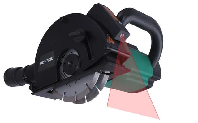 VONROC Rillefræser - Murrillefræser - 1700W – 150mm | Laser | inkl. Tilbehør og 4 diamant savklinger