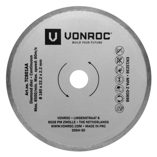 VONROC Diamantklinge - Universel | 180mm | Til kontinuerlig drift