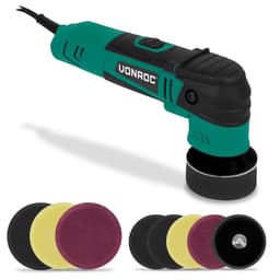 VONROC Polermaskine - 400W | Excentrisk - Ø50 & Ø75MM  | Dual Action | Inkl. polersåle 2 stk. polersvampe 8 stk.