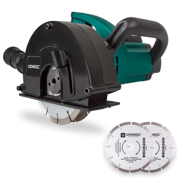 VONROC Rillefræser - Murrillefræser - 1700W – 150mm | inkl. Tilbehør og 4 diamant savklinger