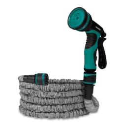 VONROC Fleksibel haveslange 10 meter - Inkl. vægbeslag, tilslutninger og multispray