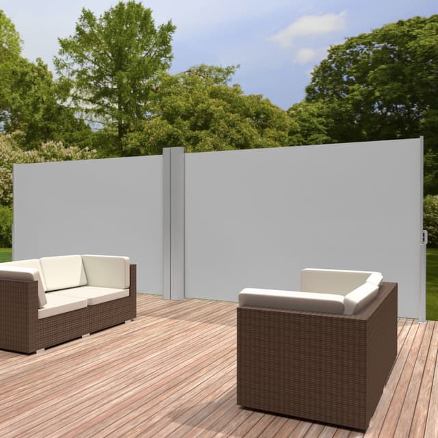 Dobbelt læhegn i aluminium og polyester - 180 x 600 cm,grå