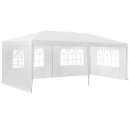 Festtelt med 5 sider 6x3 m - hvid