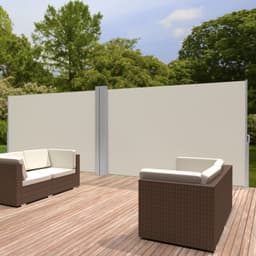Dobbelt læhegn i aluminium og polyester - 200 x 600 cm,beige