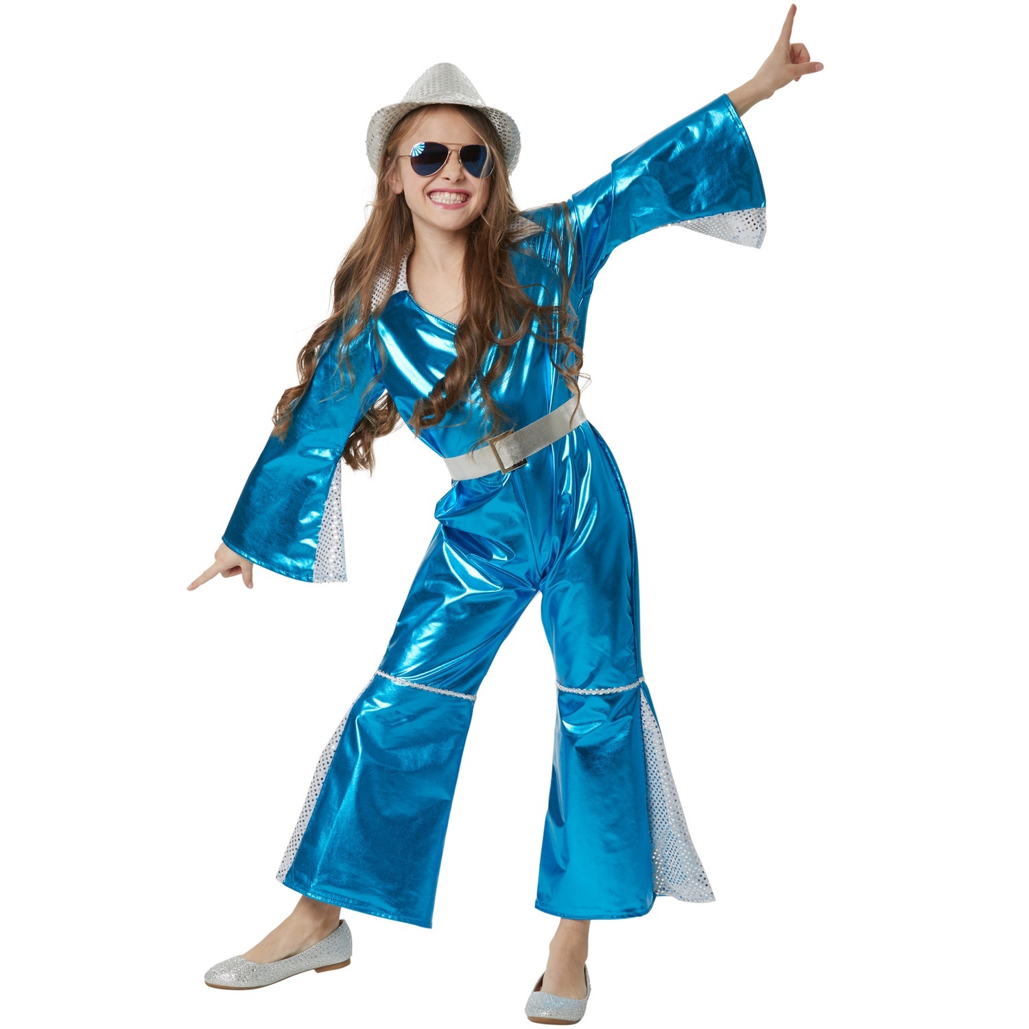 Glitrende Disco Starlet børnekostume - 128 (7-8y)