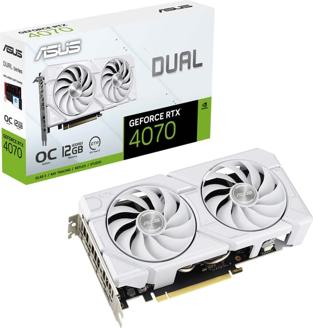 ASUS Dual GeForce RTX™ 4070 EVO White OC Edition 12GB grafikkort