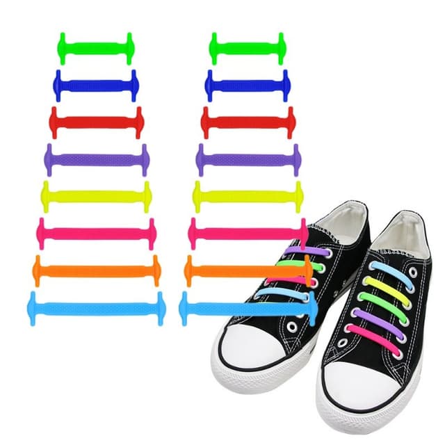 Slipsfri elastiske snørebånd MultiColor