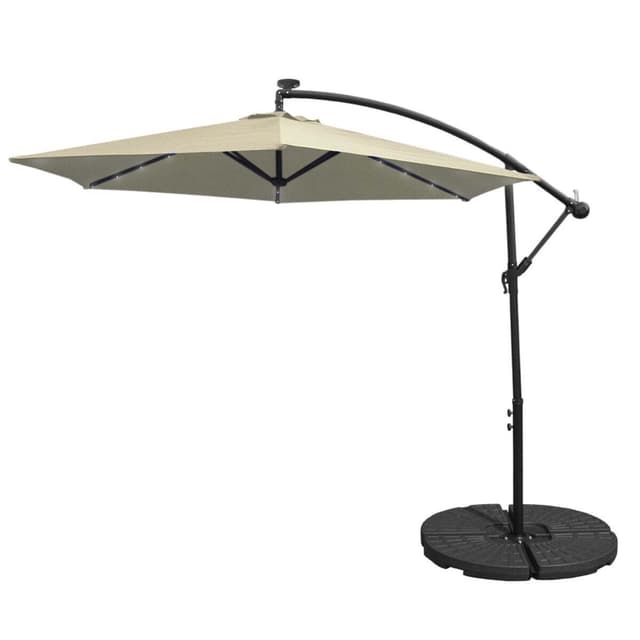 3m LED Cantilever Parasol med Fan Base