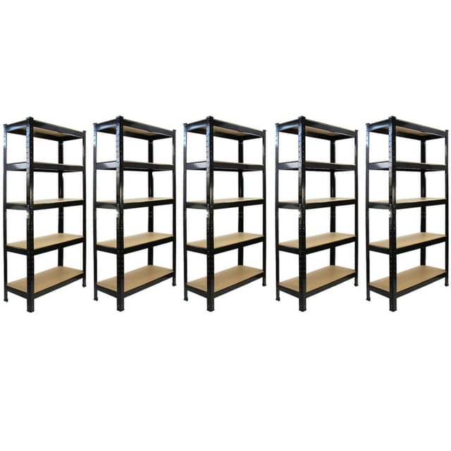 5 x T-RAX Sort Metal Racking Enheder 75cm x 150cm x 30cm