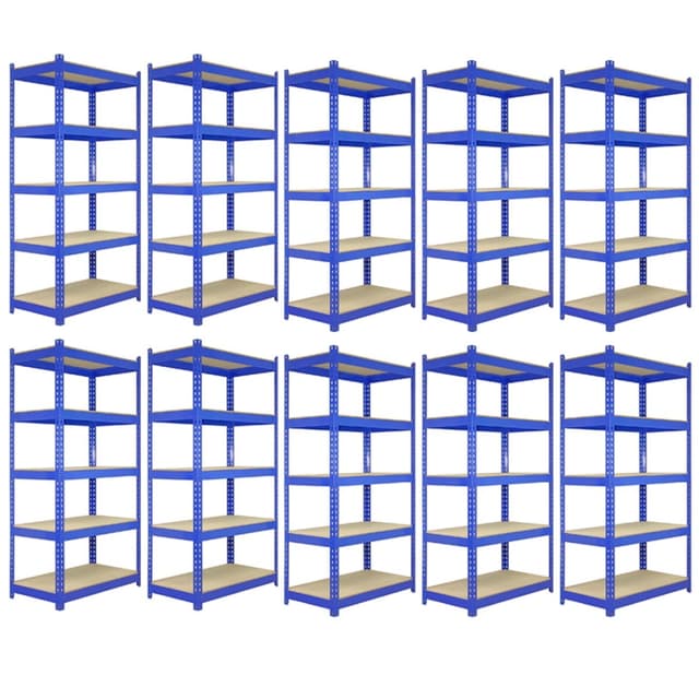 10 x T-RAX Blå Metal Racking Enheder 120cm x 45cm x 180cm
