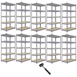10 x Q-Rax Grå Metal Racks Enheder 120 x 50 x 180cm
