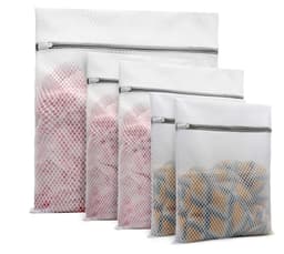Honeycomb Mesh vasketøjspose med lynlås til finvask Hvid