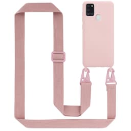 Samsung Galaxy A21s Etui Cover Kæde (Lyserød)