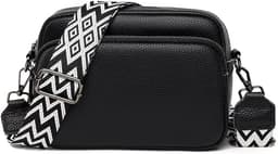 Crossbody taske skulderrem taske PU læder Sort