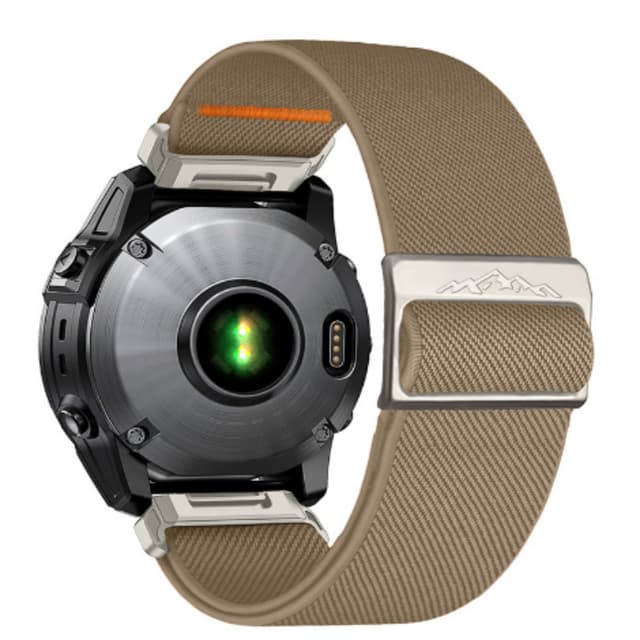 Nylon elastisk urrem til Garmin Descent MK3i Brun 22mm