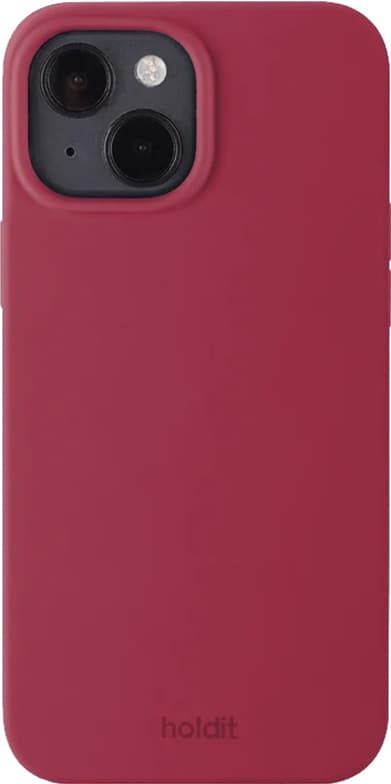 Holdit Silicone iPhone 15 etui (fløjlsrød)